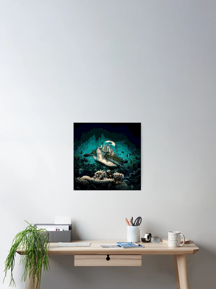 Thumbnail 2 of 3, Poster, Atlantis Turtle designed and sold by Razor3D.