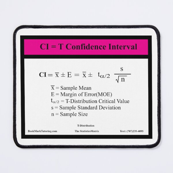Item preview, T Confidence Interval Equation:  The StatisticsMatrix at Redbubble designed and sold by Mark Stansberry.