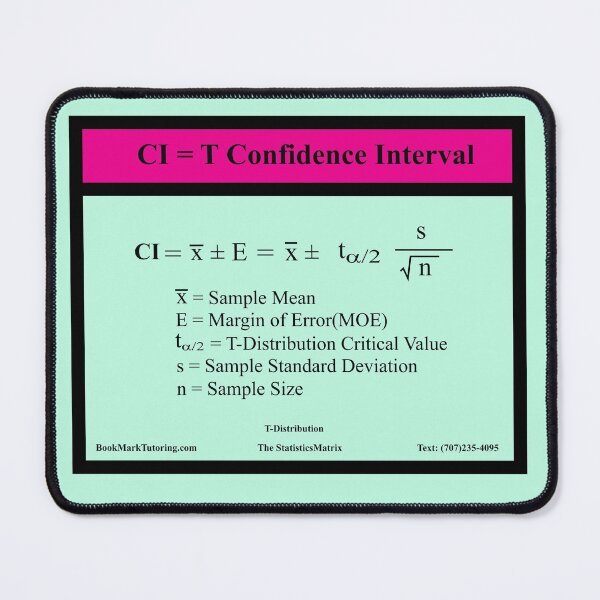 Item preview, T Margin of Error  Equation:  The StatisticsMatrix at Redbubble designed and sold by Mark Stansberry.