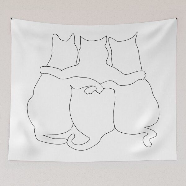 Item preview, 3 Cats Together Line Art designed and sold by Mrs-PenLine.