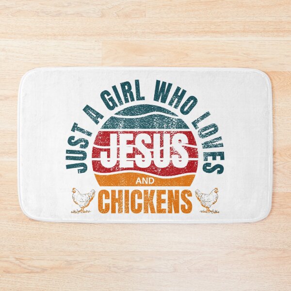 Item preview, Cute Just A Girl Who Loves Jesus And Chickens Funny Farm Girl Retro designed and sold by S-JDesigns.