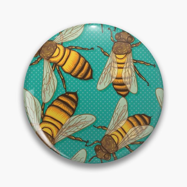 Item preview, Honey bees on green  designed and sold by SisileeGift.