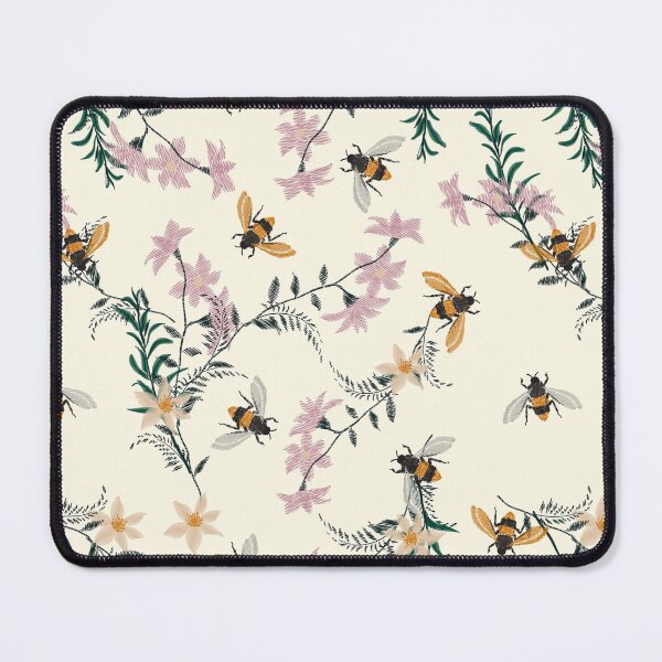 Item preview, Bee wild flower embroidery designed and sold by SisileeGift.