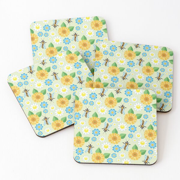 Item preview, Bees and yellow flowers designed and sold by SisileeGift.