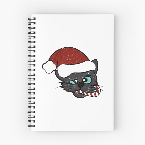 Item preview, Christmas Black Cat Eating Candy Cane designed and sold by Creatively Torn.