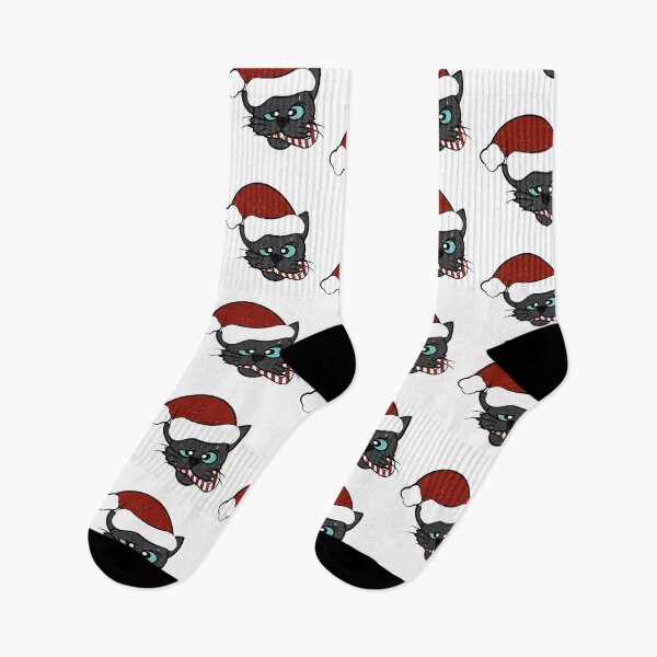 Item preview, Christmas Black Cat Eating Candy Cane designed and sold by Creatively Torn.