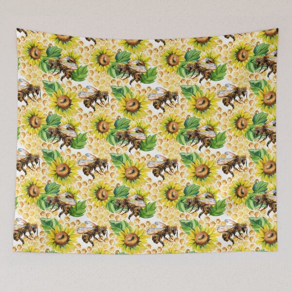 Item preview, Bee Sunflower Watercolor Art designed and sold by SisileeGift.