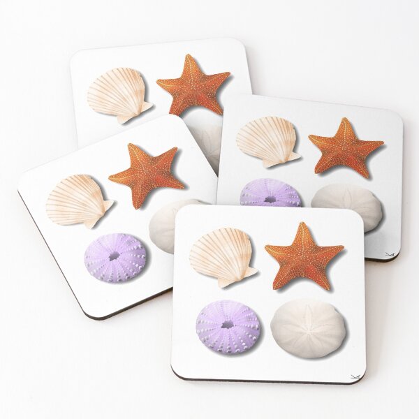 Artikelvorschau, Jakobsmuschel, Seestern, Seeigel, Sanddollar entworfen und verkauft von Fernheart Designs.