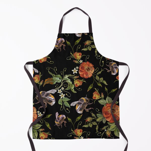 Item preview, Embroidery wild bee roses flowers designed and sold by AletacStore.