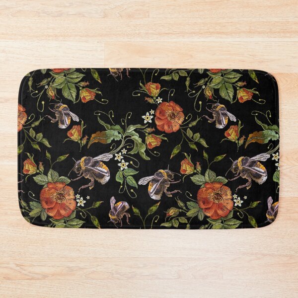 Item preview, Embroidery wild bee roses flowers  designed and sold by AletacStore.