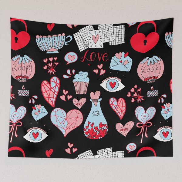 Item preview, Red Blue Black Valentine's Day Mix. Lots of Valentine's Hearts designed and sold by silviaol.