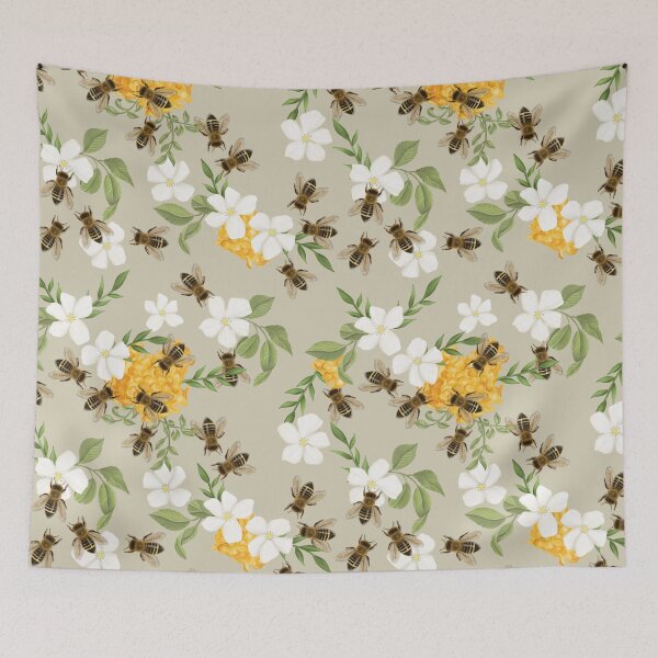 Item preview, Spring honey bee floral  designed and sold by AletacStore.