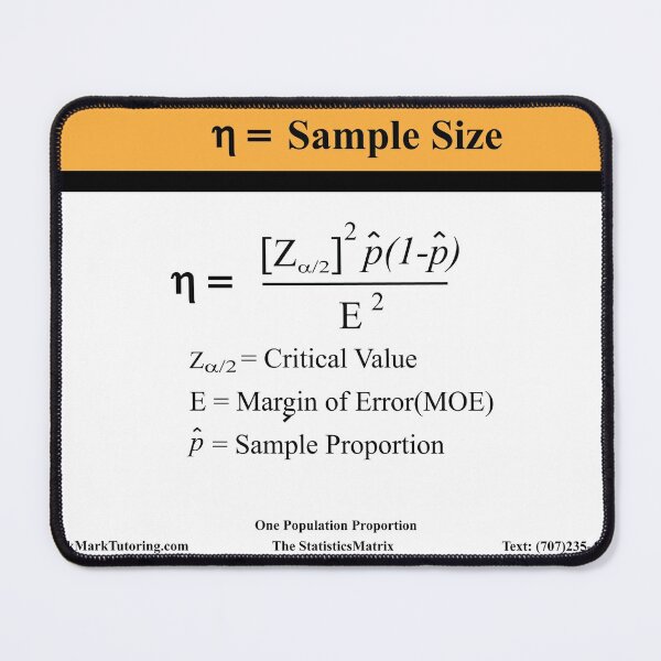 Item preview, One Proportion Sample Size Equation:  The StatisticsMatrix at Redbubble designed and sold by Mark Stansberry.