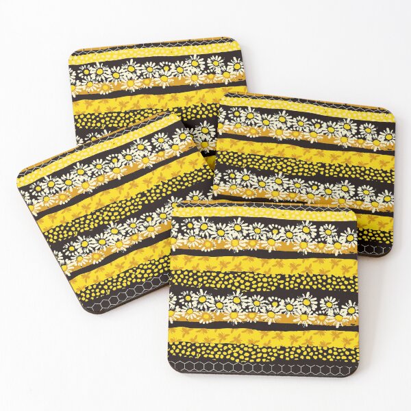 Item preview, Bee Floral Striped Art designed and sold by AletacStore.