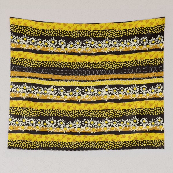 Item preview, Bee Floral Striped Art designed and sold by AletacStore.