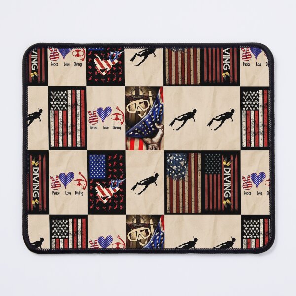 Item preview, Diving Vintage American Flag Patchwork designed and sold by AletacStore.