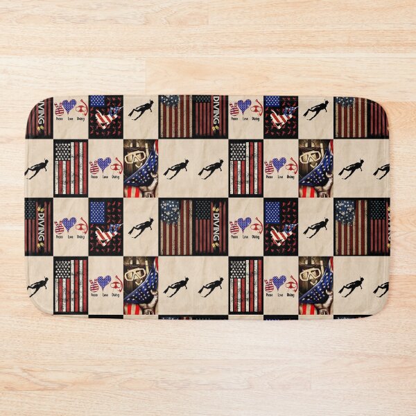 Item preview, Diving Vintage American Flag Patchwork designed and sold by AletacStore.