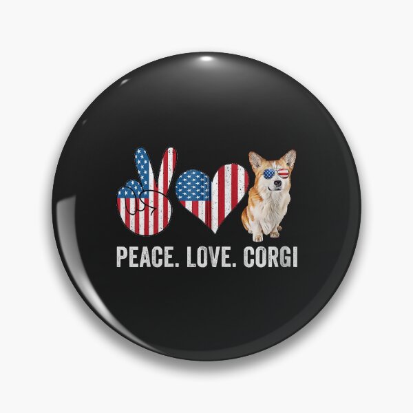 Item preview, Peace Love Corgi Dad Mom American Flag Corgi Dog Lover Owner designed and sold by DahlilaJo.