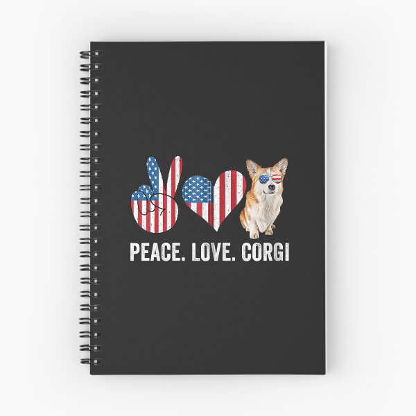 Item preview, Peace Love Corgi Dad Mom American Flag Corgi Dog Lover Owner designed and sold by DahlilaJo.