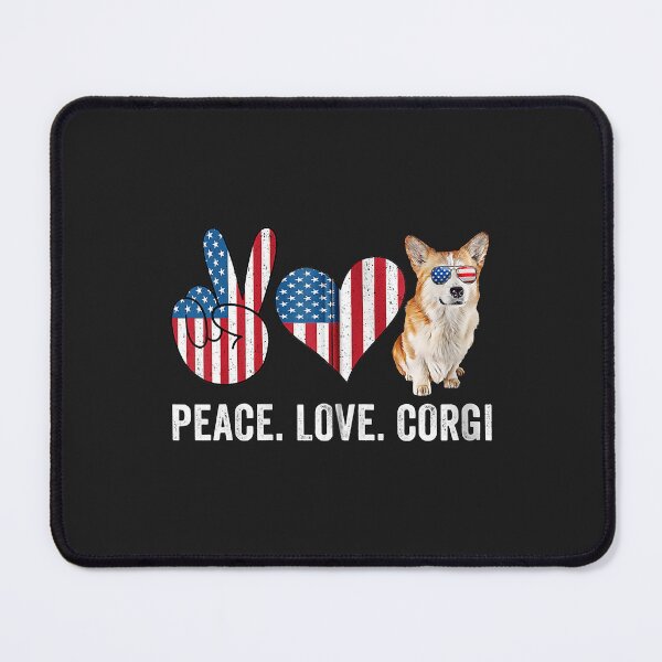 Item preview, Peace Love Corgi Dad Mom American Flag Corgi Dog Lover Owner designed and sold by DahlilaJo.