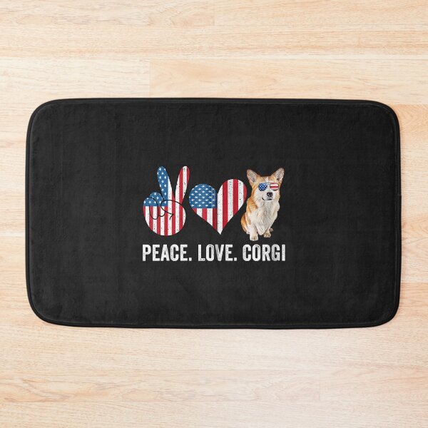 Item preview, Peace Love Corgi Dad Mom American Flag Corgi Dog Lover Owner designed and sold by DahlilaJo.
