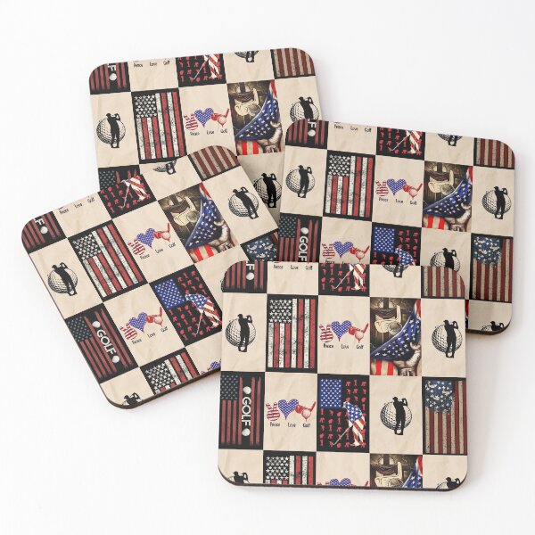 Item preview, Golf Vintage American Flag Patchwork designed and sold by AletacStore.