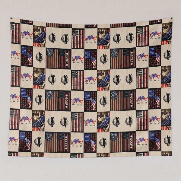Item preview, Golf Vintage American Flag Patchwork designed and sold by AletacStore.