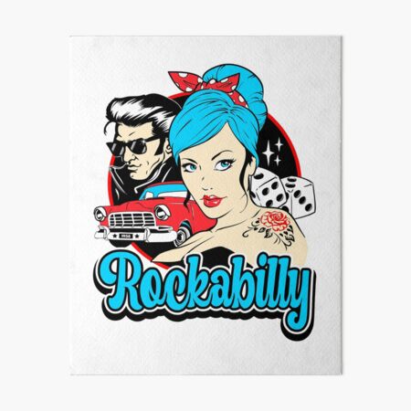 Rockabilly Skull Retro Pin Up Girl Guitar Rock And Roll Vintage Rockers  Sticker for Sale by MemphisCenter