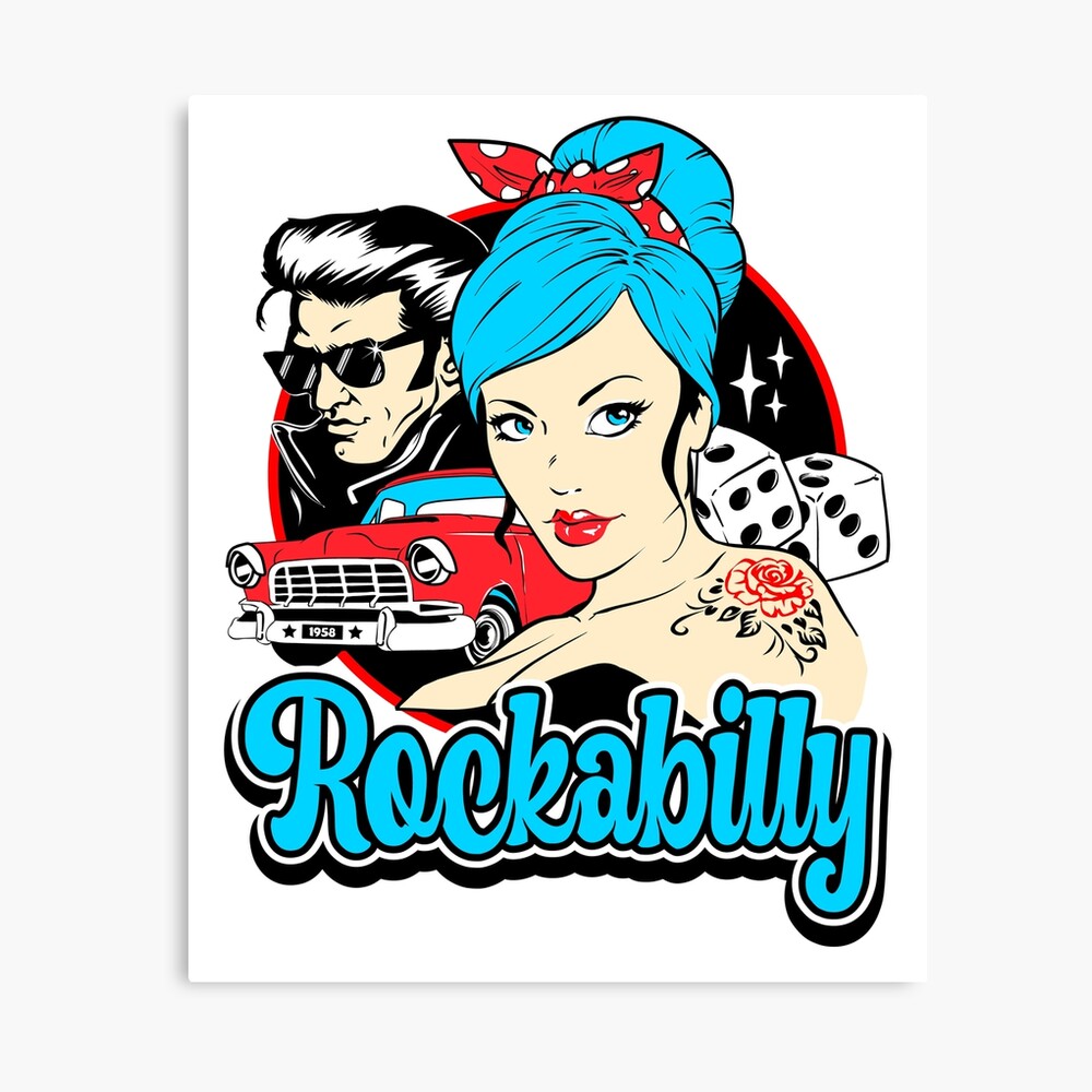 Rockabilly Pin Up Girl Sock Hop Rocker Vintage Classic Rock and Roll Music  | Poster