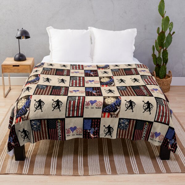 Item preview, Handball Vintage American Flag Patchwork designed and sold by AletacStore.