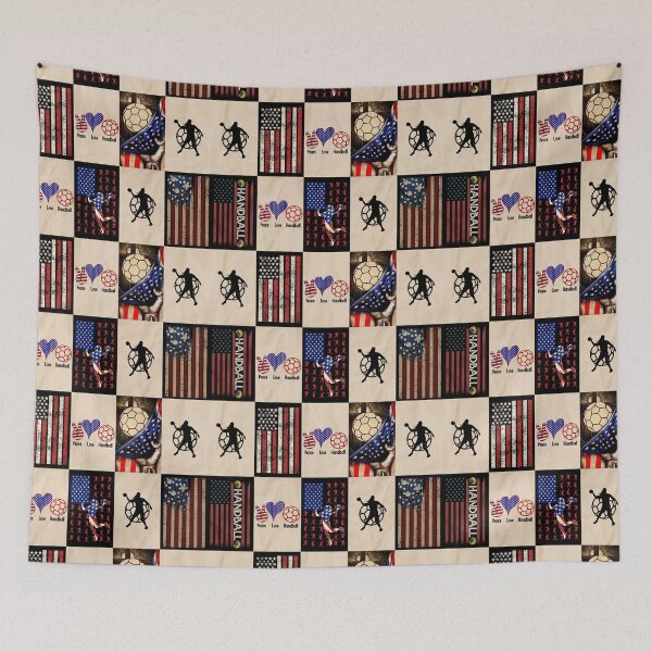 Item preview, Handball Vintage American Flag Patchwork designed and sold by AletacStore.