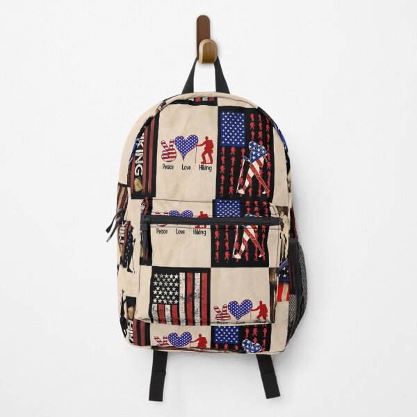 Item preview, Hiking Vintage American Flag Patchwork designed and sold by AletacStore.