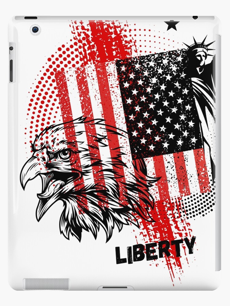 Funda y vinilo para iPad «Trash Polka Patriótico de Estados Unidos / Águila  / Estatua de la Libertad / Trash Polka Estilo de tatuaje» de CoolSkin |  Redbubble