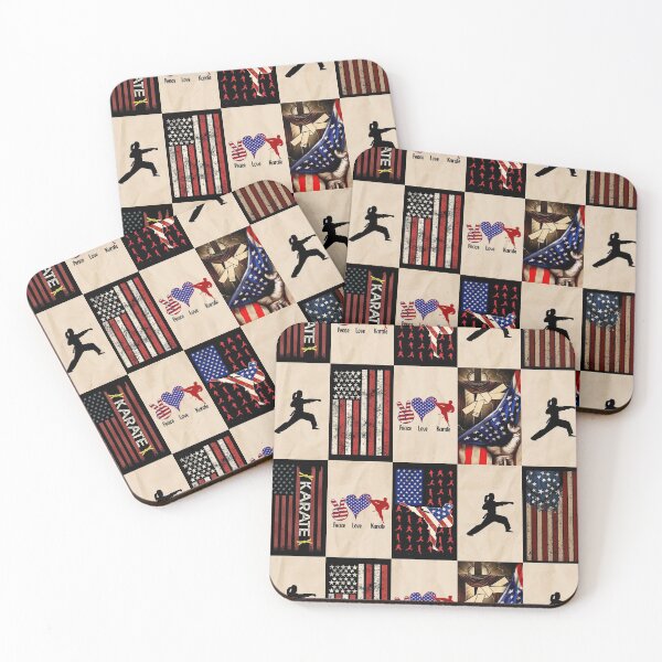 Item preview, Karate Vintage American Flag Patchwork designed and sold by AletacStore.