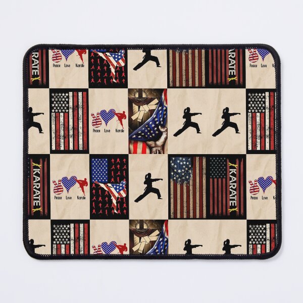 Item preview, Karate Vintage American Flag Patchwork designed and sold by AletacStore.