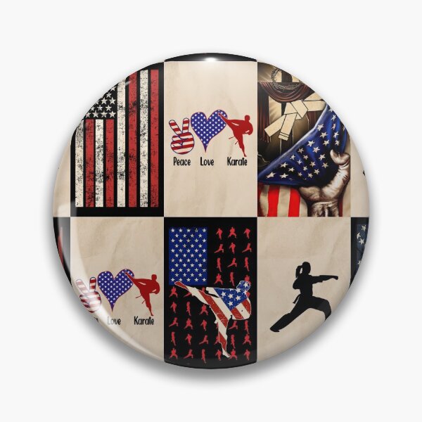 Item preview, Karate Vintage American Flag Patchwork designed and sold by AletacStore.