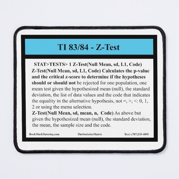 Item preview, One Population Mean Hypothesis Test: The StatisticsMatrix at Redbubble designed and sold by Mark Stansberry.