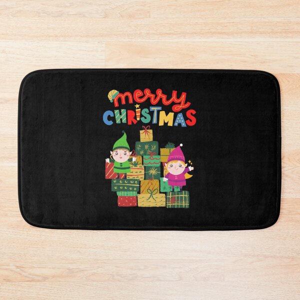 Item preview, Merry Christmas with elves and presents designed and sold by Scribblehound.