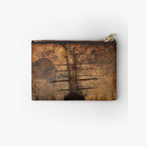 Item preview, Cutting the Waves - Clipper Sailing Ship and Old World Map designed and sold by NaturePrints.