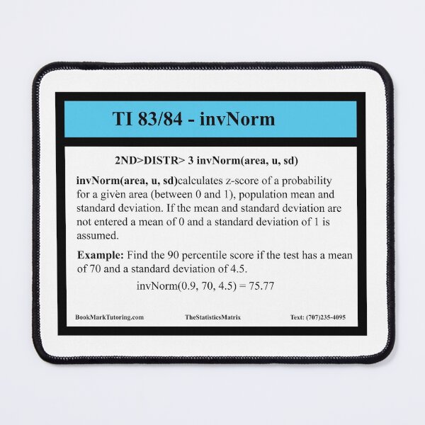 Item preview, TI 83/84 normalcdf Function: The Statistics Matrix at Redbubble designed and sold by Mark Stansberry.