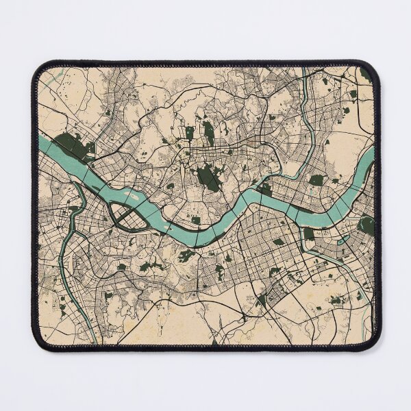 Artikelvorschau, Seoul Stadtplan von Südkorea - Vintage entworfen und verkauft von deMAP.