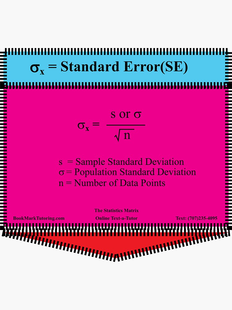"Standard Error Equation The StatisticsMatrix at Redbubble" Sticker
