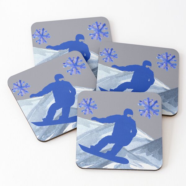 Item preview, Blue Mountains Snowboarding, snowflakes Snowboarder Later Design designed and sold by Constant Readers.