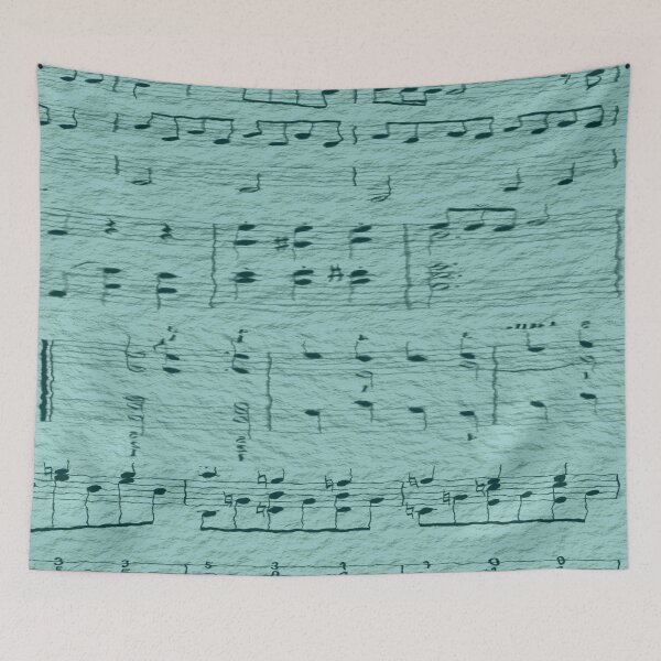 Item preview, Varied Musical Notes With A Parchment Effect - Covered With a Transparent Blue Grey Tint designed and sold by ThisNThatImages.