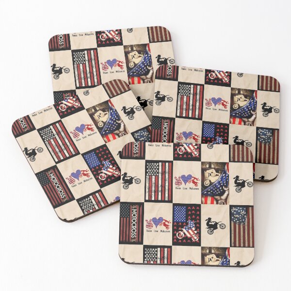 Item preview, Motocross American Flag Retro Art designed and sold by RoslynArt.