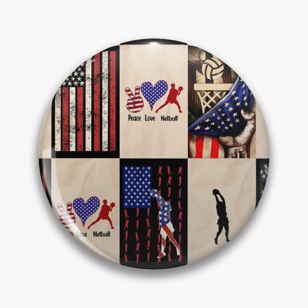 Artikelvorschau, Netball Amerikanische Flagge Retro Art entworfen und verkauft von RoslynArt.