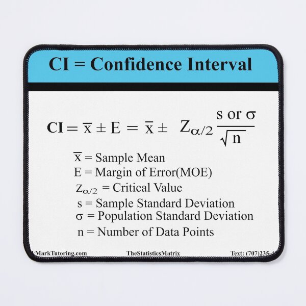 Item preview, Confidence Interval Equation for the Mean: The StatisticsMatrix at Redbubble  designed and sold by Mark Stansberry.