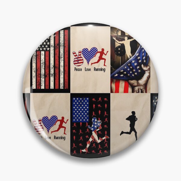 Item preview, Running American Flag Retro Art designed and sold by RoslynArt.