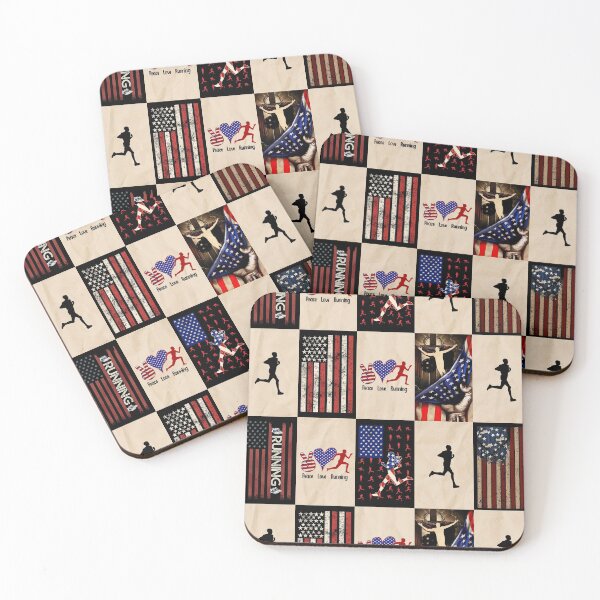 Item preview, Running American Flag Retro Art designed and sold by RoslynArt.