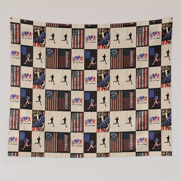 Item preview, Running American Flag Retro Art designed and sold by RoslynArt.